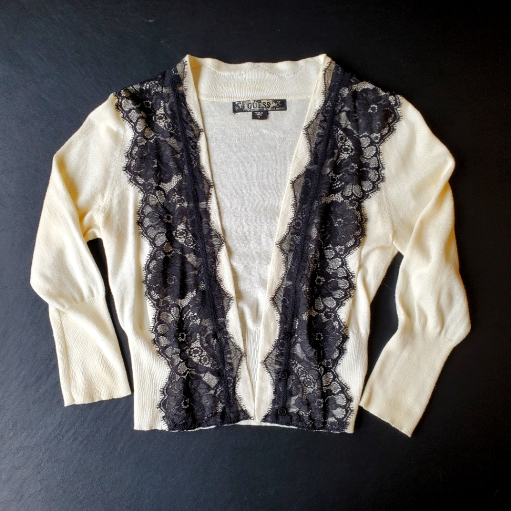 Cream cropped cardigan